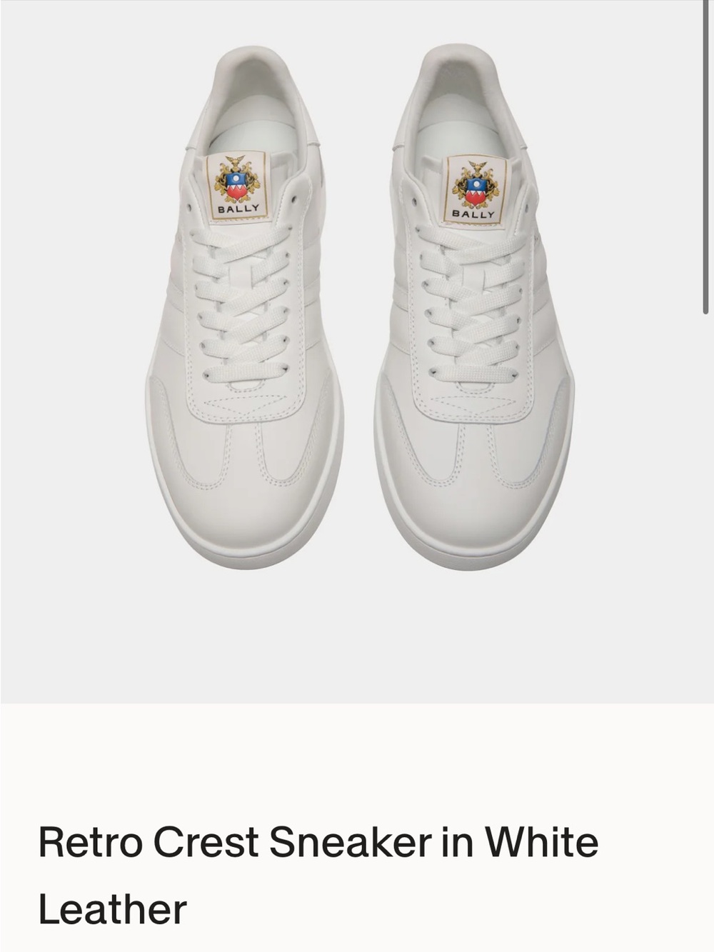 Bally Retro Crest Sneaker in White Leather
